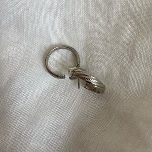 Vintage 1970s Sterling Silver Twisted Open Hoop Earrings